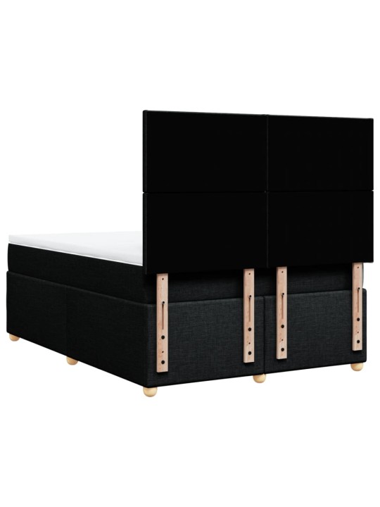 Box spring postel s matrací černá 140 x 190 cm textil