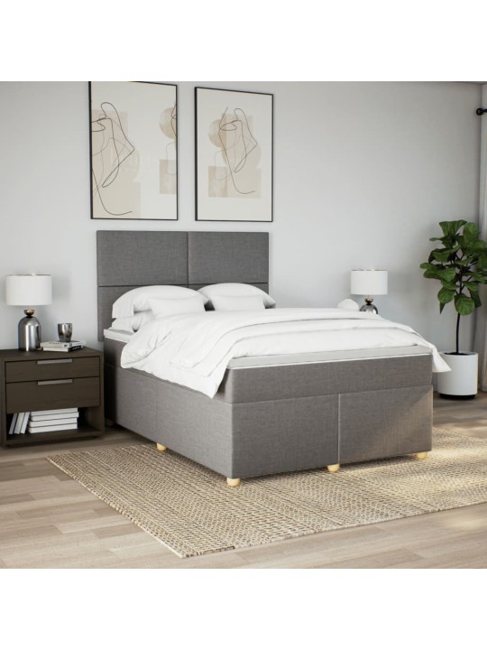 Box spring postel s matrací taupe 140x190 cm textil