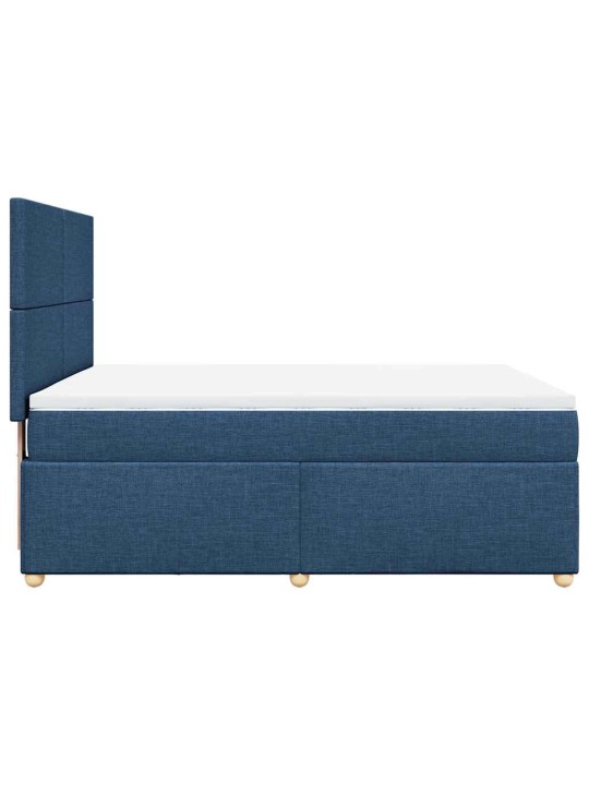Box spring postel s matrací modrá 140x190 cm textil