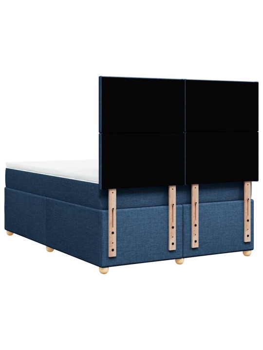 Box spring postel s matrací modrá 140x190 cm textil