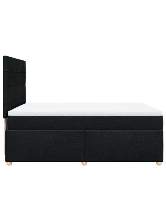 Box spring postel s matrací černá 140 x 190 cm textil