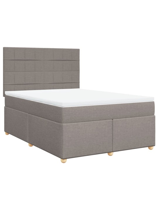 Box spring postel s matrací taupe 140x190 cm textil