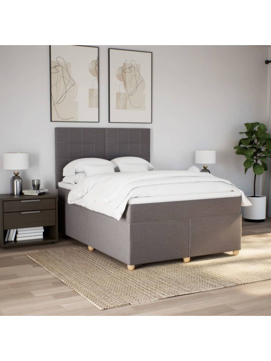 Box spring postel s matrací taupe 140x190 cm textil