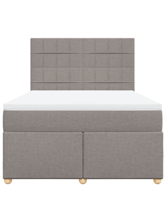 Box spring postel s matrací taupe 140x190 cm textil