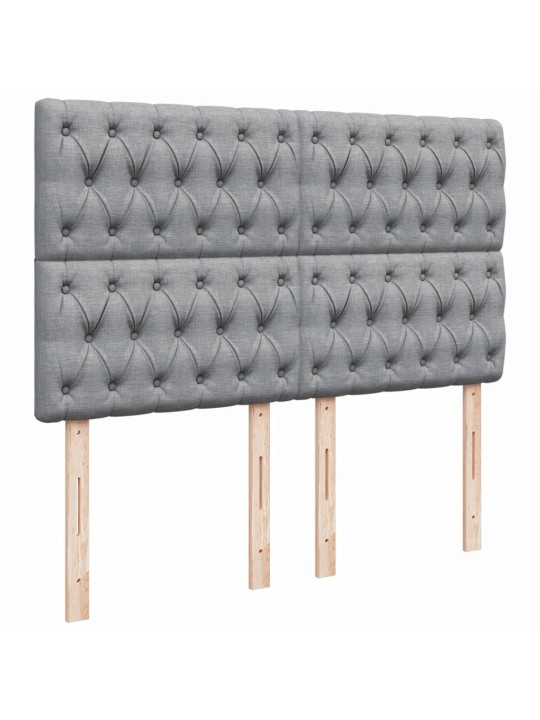 Box spring postel s matrací světle šedá 140 x 190 cm textil