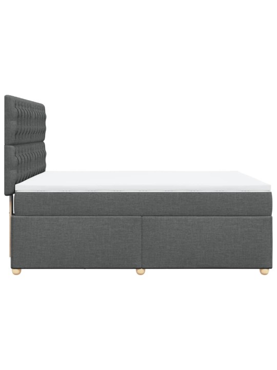 Box spring postel s matrací tmavě šedý 140 x 190 cm textil