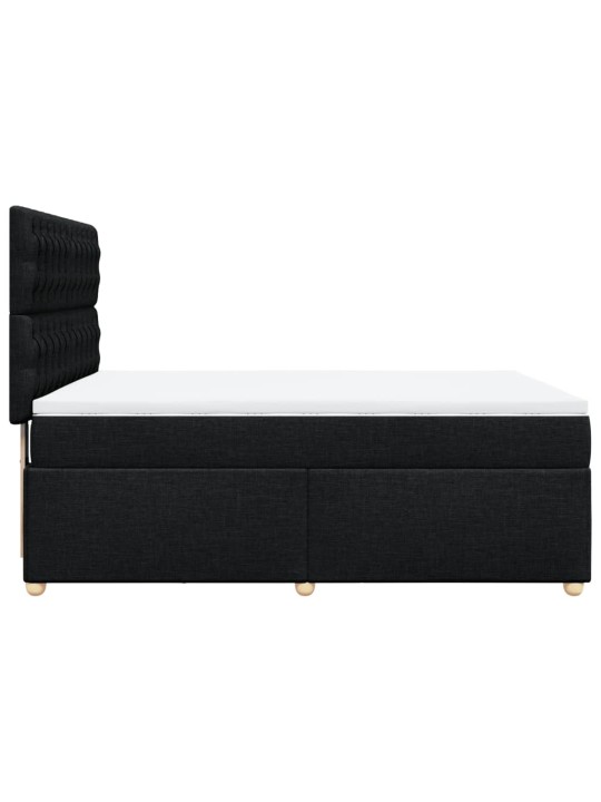 Box spring postel s matrací černá 140 x 190 cm textil