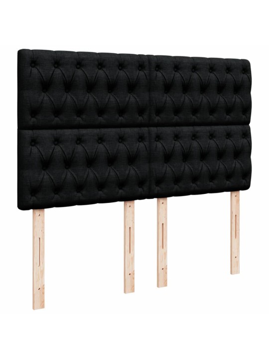 Box spring postel s matrací černá 140 x 190 cm textil