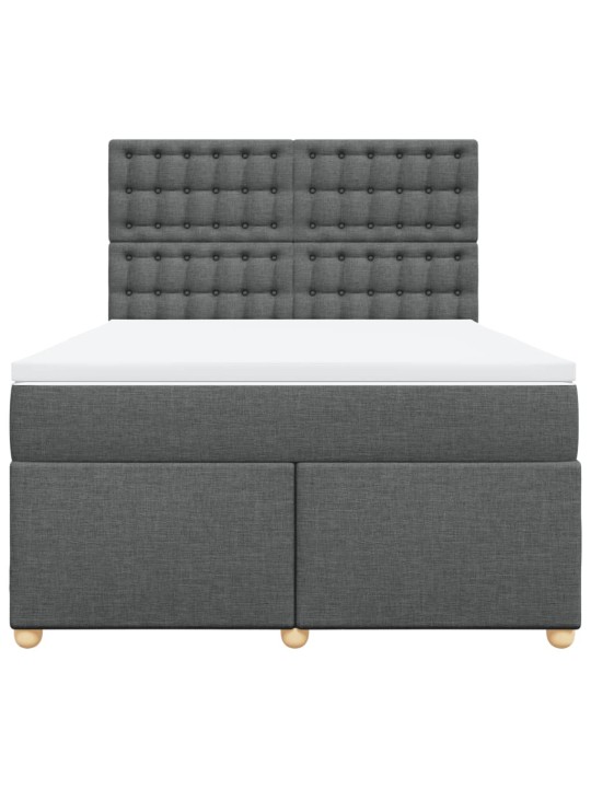 Box spring postel s matrací tmavě šedý 140 x 190 cm textil