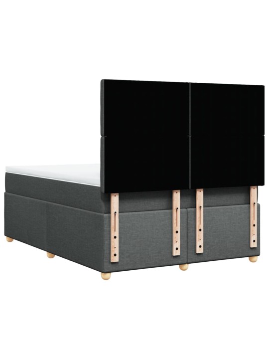 Box spring postel s matrací tmavě šedý 140 x 190 cm textil