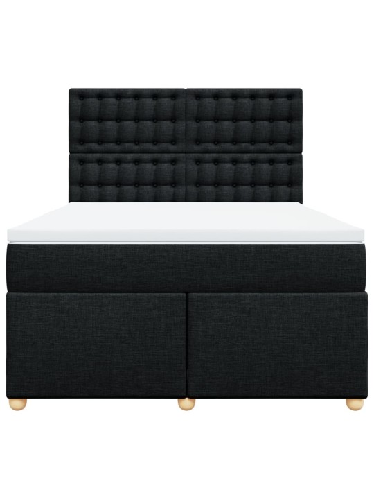 Box spring postel s matrací černá 140 x 190 cm textil