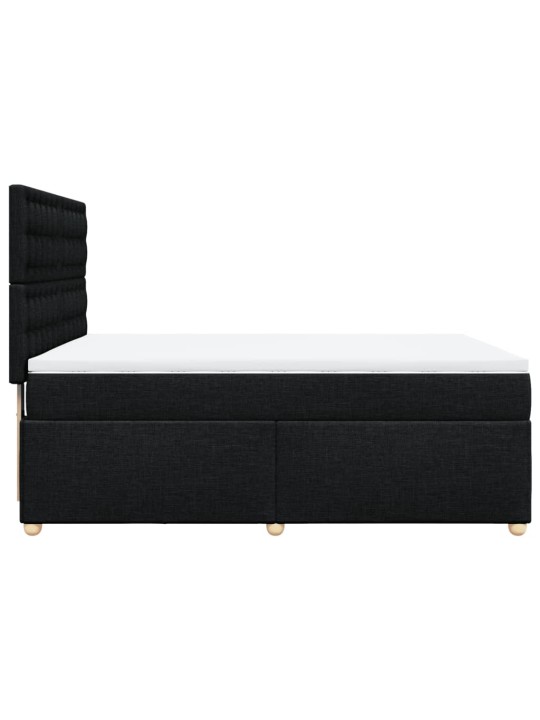 Box spring postel s matrací černá 140 x 190 cm textil