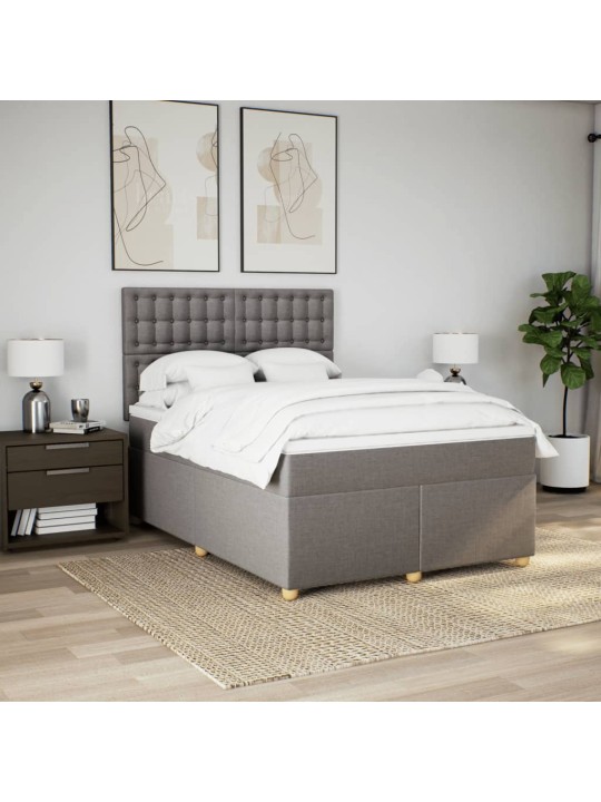 Box spring postel s matrací taupe 140x190 cm textil