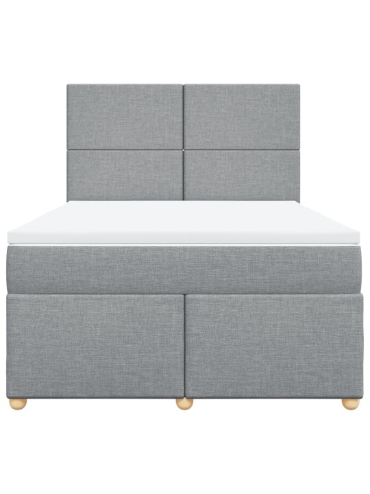 Box spring postel s matrací světle šedá 140 x 200 cm textil
