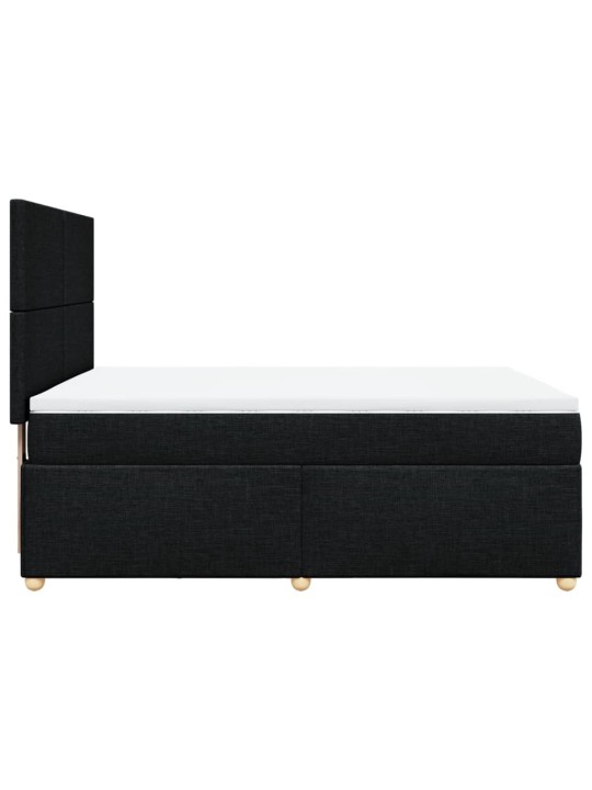 Box spring postel s matrací černá 140x200 cm textil