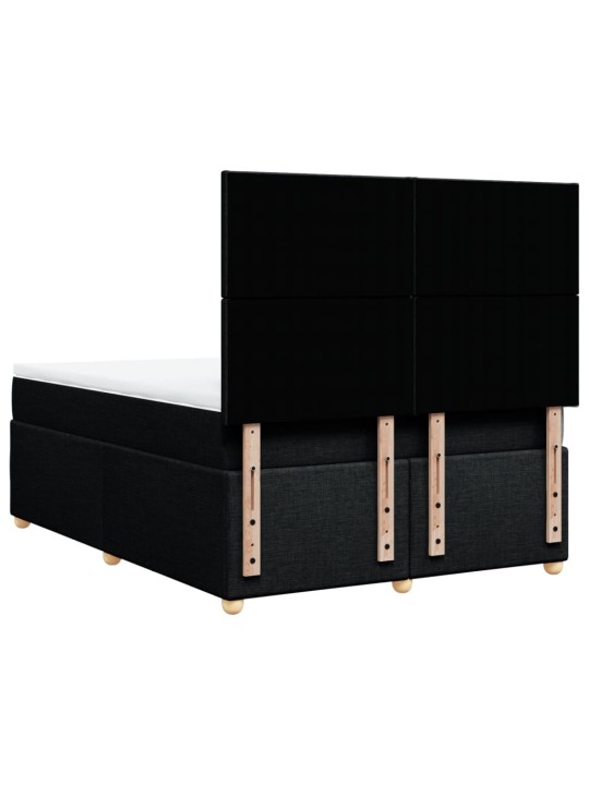 Box spring postel s matrací černá 140x200 cm textil