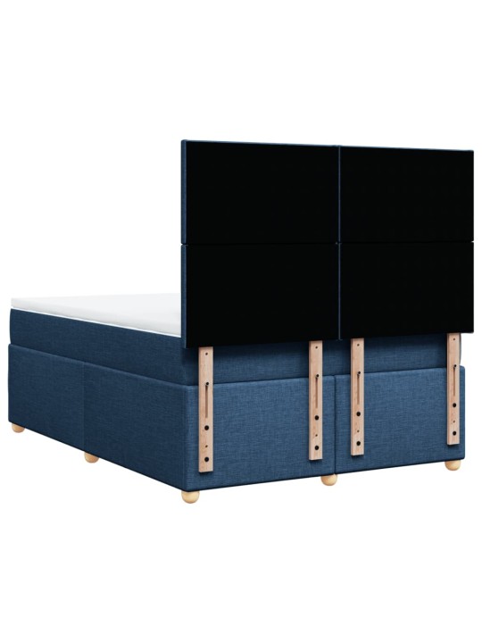 Box spring postel s matrací modrá 140x200 cm textil