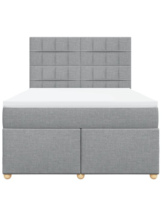 Box spring postel s matrací světle šedá 140 x 200 cm textil