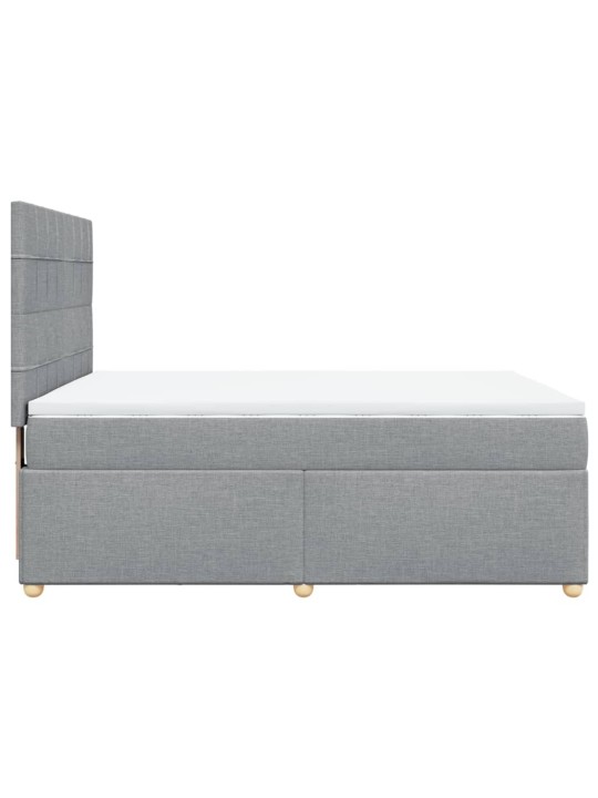 Box spring postel s matrací světle šedá 140 x 200 cm textil