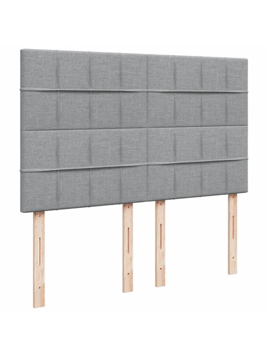 Box spring postel s matrací světle šedá 140 x 200 cm textil
