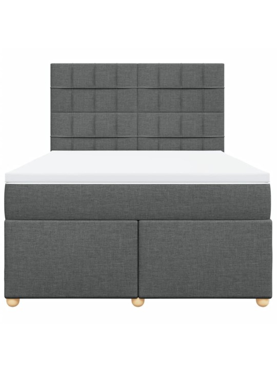 Box spring postel s matrací tmavě šedá 140x200 cm textil