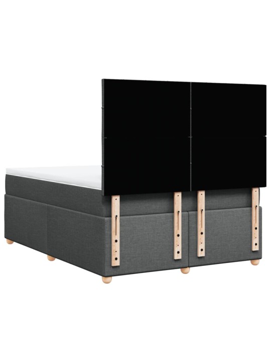Box spring postel s matrací tmavě šedá 140x200 cm textil
