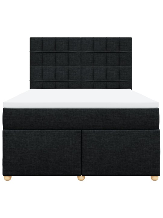Box spring postel s matrací černá 140x200 cm textil
