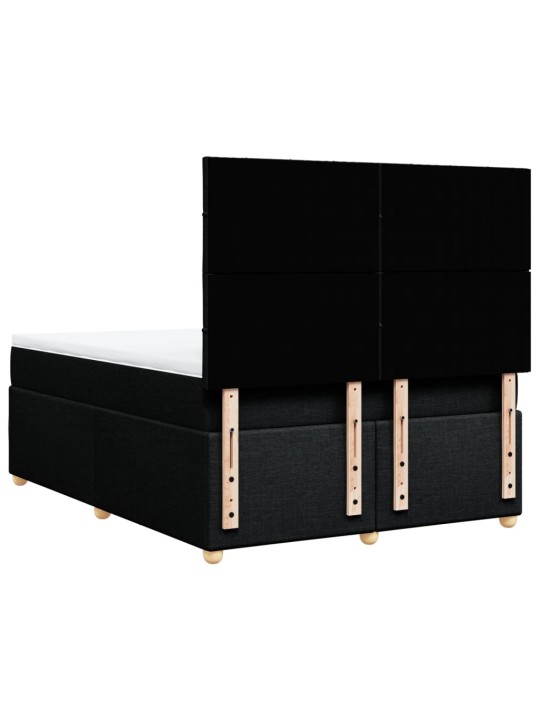 Box spring postel s matrací černá 140x200 cm textil