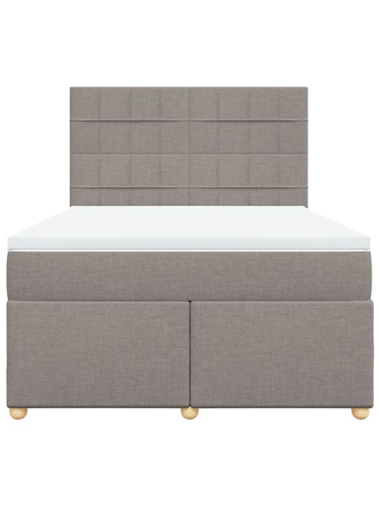 Box spring postel s matrací taupe 140x200 cm textil