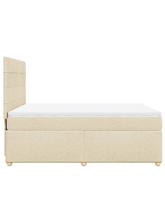 Box spring postel s matrací krémová 140x200 cm textil