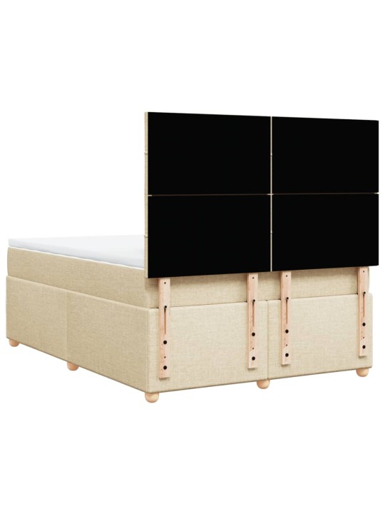 Box spring postel s matrací krémová 140x200 cm textil