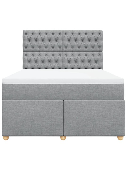 Box spring postel s matrací světle šedá 140 x 200 cm textil