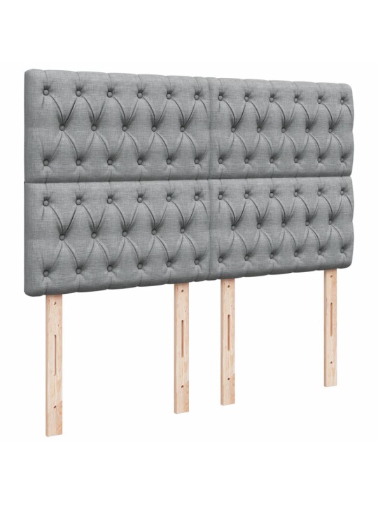 Box spring postel s matrací světle šedá 140 x 200 cm textil