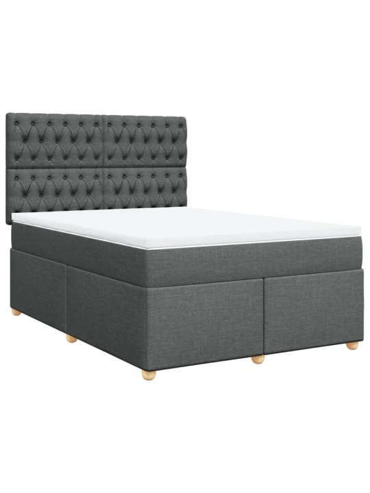 Box spring postel s matrací tmavě šedá 140x200 cm textil