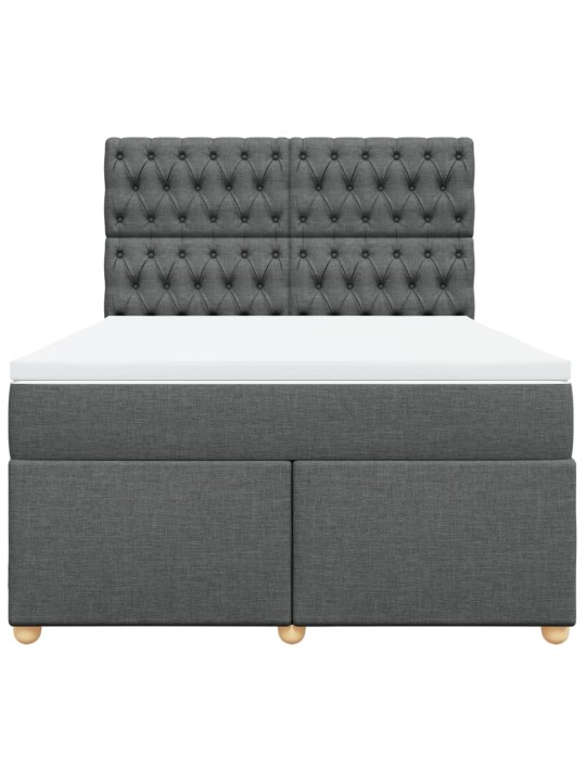 Box spring postel s matrací tmavě šedá 140x200 cm textil