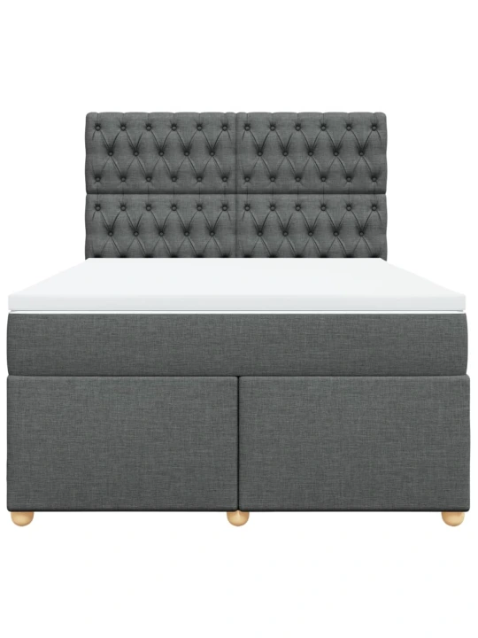Box spring postel s matrací tmavě šedá 140x200 cm textil