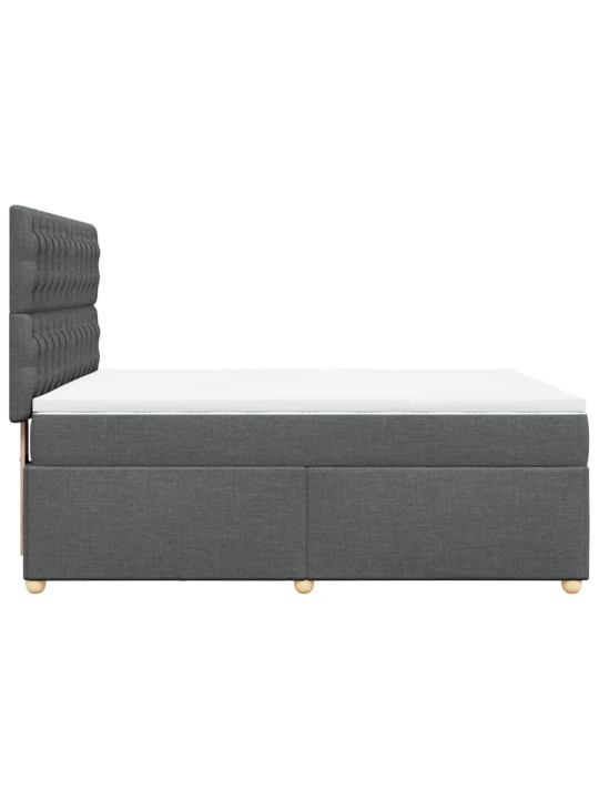 Box spring postel s matrací tmavě šedá 140x200 cm textil