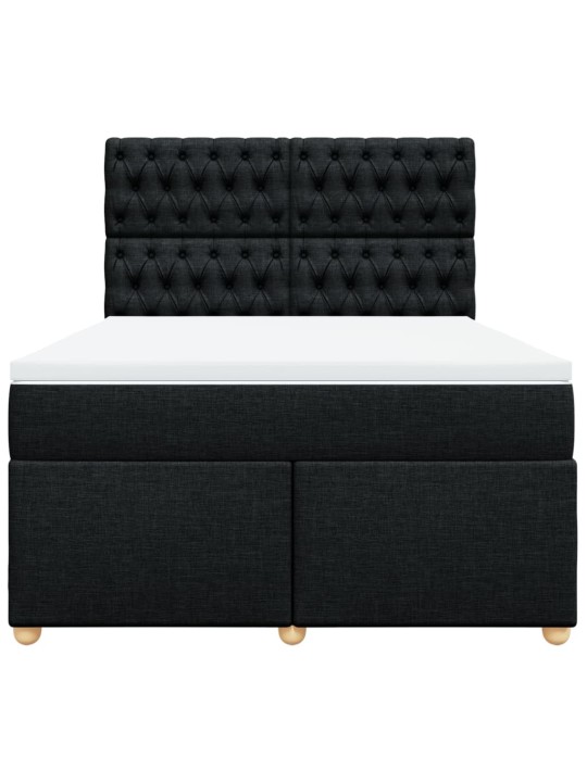 Box spring postel s matrací černá 140x200 cm textil
