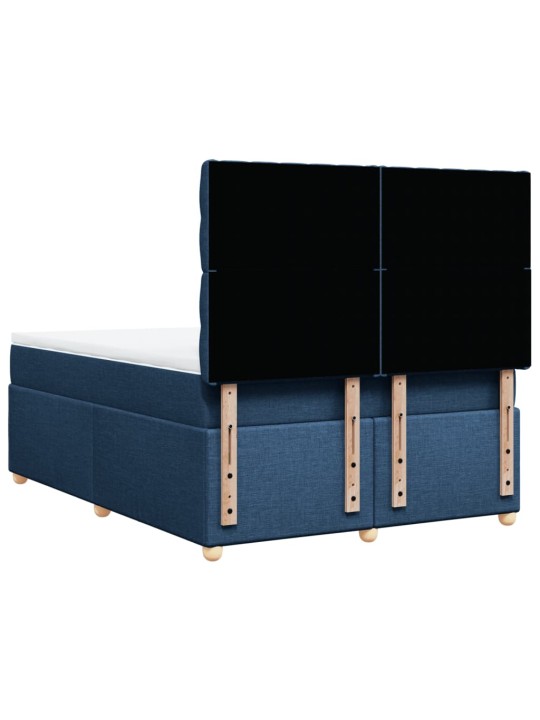 Box spring postel s matrací modrá 140x200 cm textil