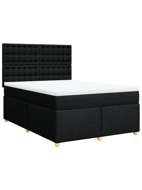 Box spring postel s matrací černá 140x200 cm textil