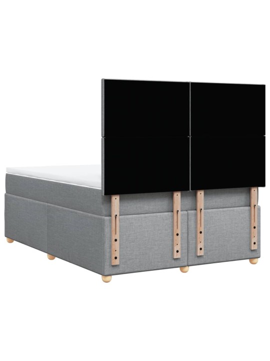 Box spring postel s matrací světle šedá 160 x 200 cm textil
