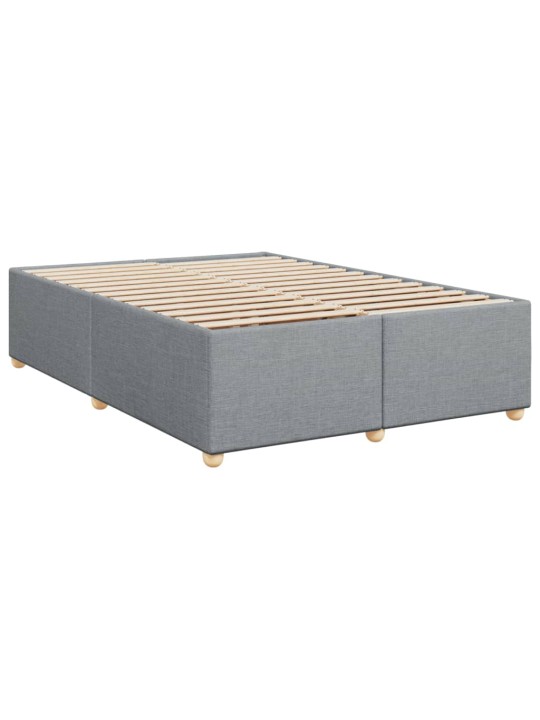 Box spring postel s matrací světle šedá 160 x 200 cm textil