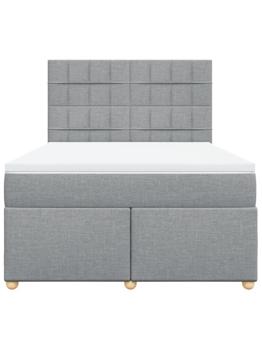 Box spring postel s matrací světle šedá 160 x 200 cm textil