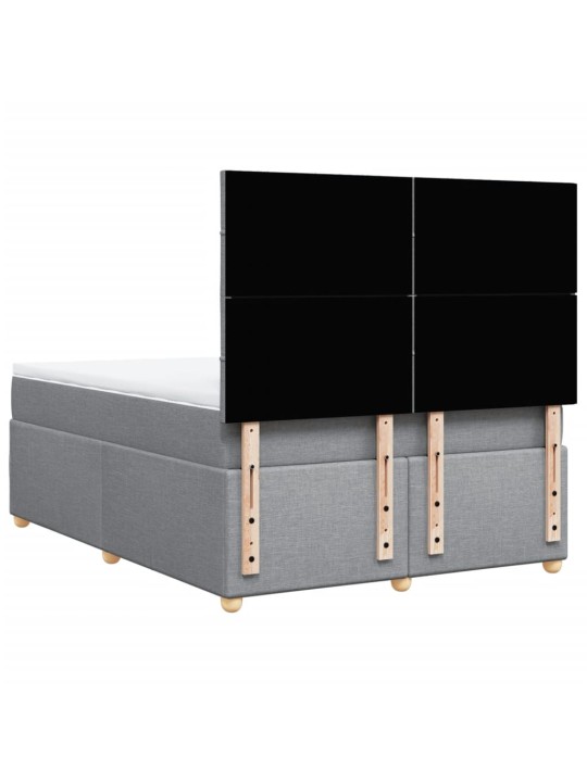 Box spring postel s matrací světle šedá 160 x 200 cm textil