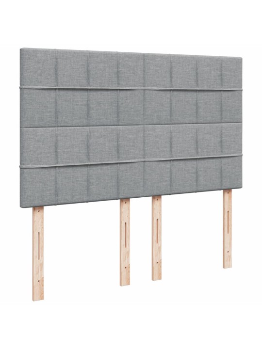 Box spring postel s matrací světle šedá 160 x 200 cm textil