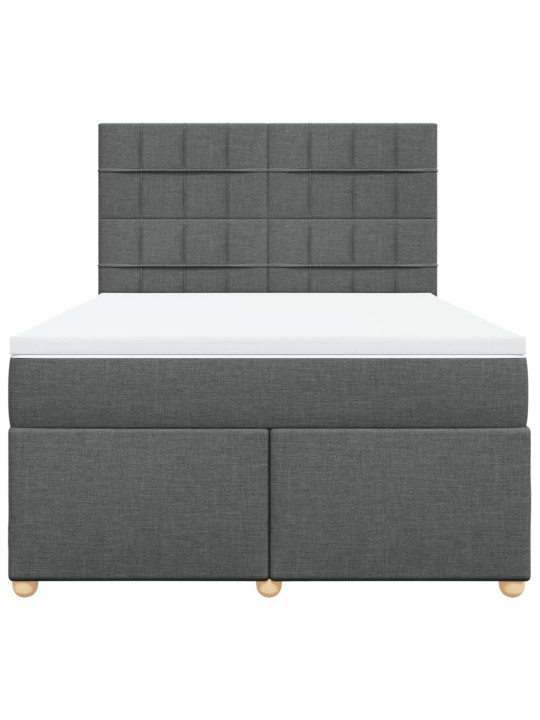 Box spring postel s matrací tmavě šedá 160x200 cm textil