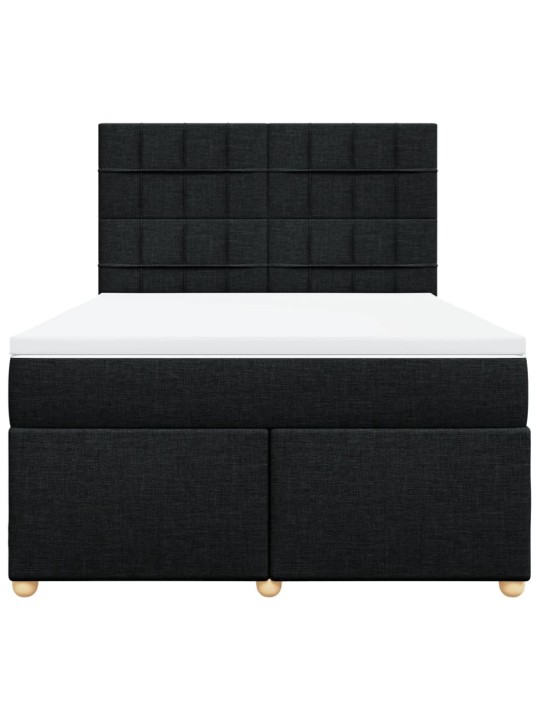 Box spring postel s matrací černá 160x200 cm textil