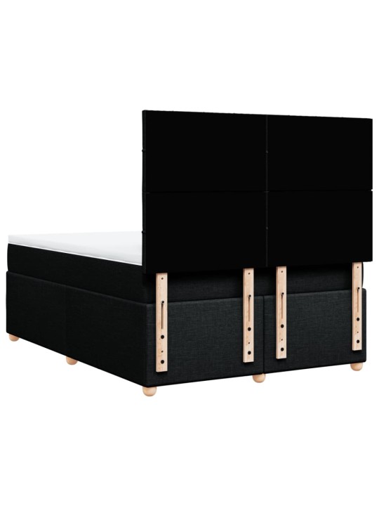 Box spring postel s matrací černá 160x200 cm textil