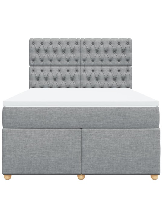 Box spring postel s matrací světle šedá 160 x 200 cm textil