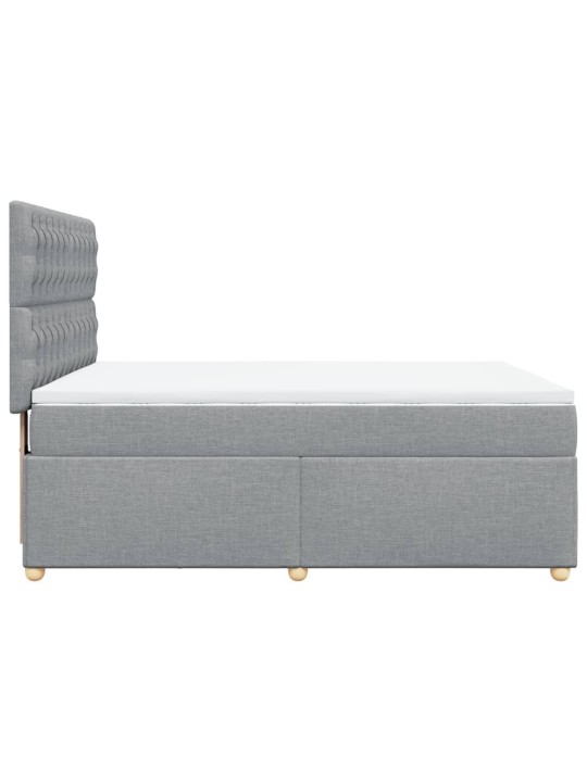 Box spring postel s matrací světle šedá 160 x 200 cm textil